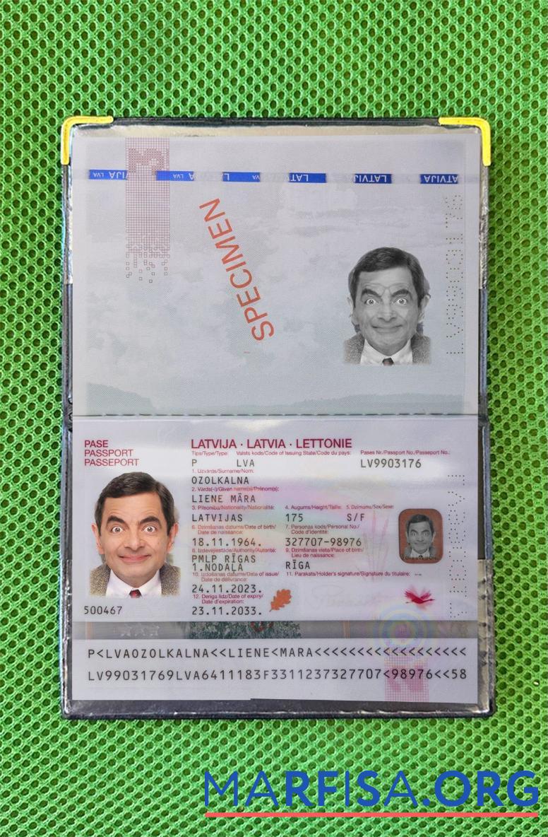 Realistic Latvia passport 2023 present photolook real example